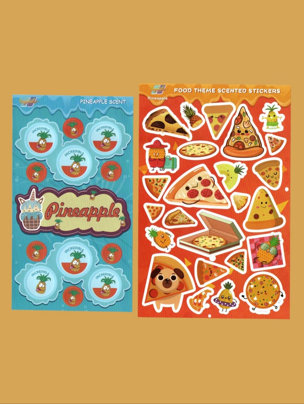 Modern Pineapple Scented Scratch n' Sniff Stickers 2 Sheets
